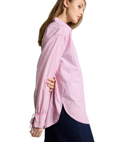 CAMISA OVERSIZE DE RAYAS LAZO PUÑO TOM TAILOR