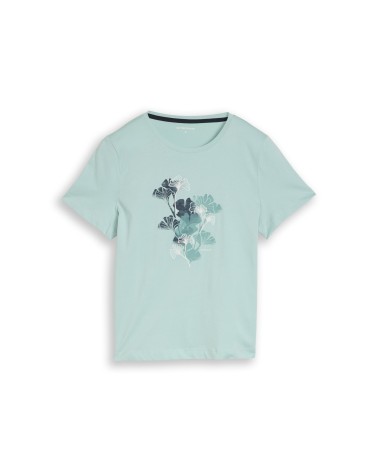 CAMISETA CON PRINT Y BORDADO TOM TAILOR