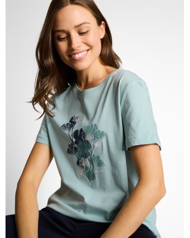 CAMISETA CON PRINT Y BORDADO TOM TAILOR