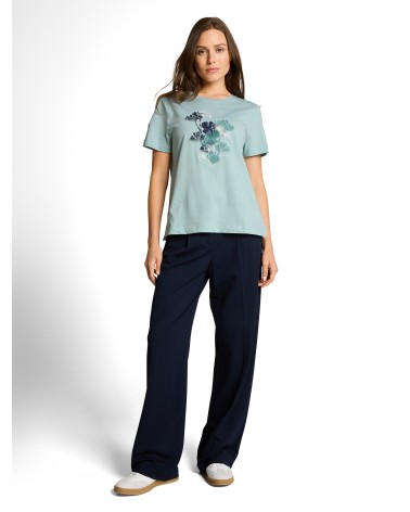 CAMISETA CON PRINT Y BORDADO TOM TAILOR