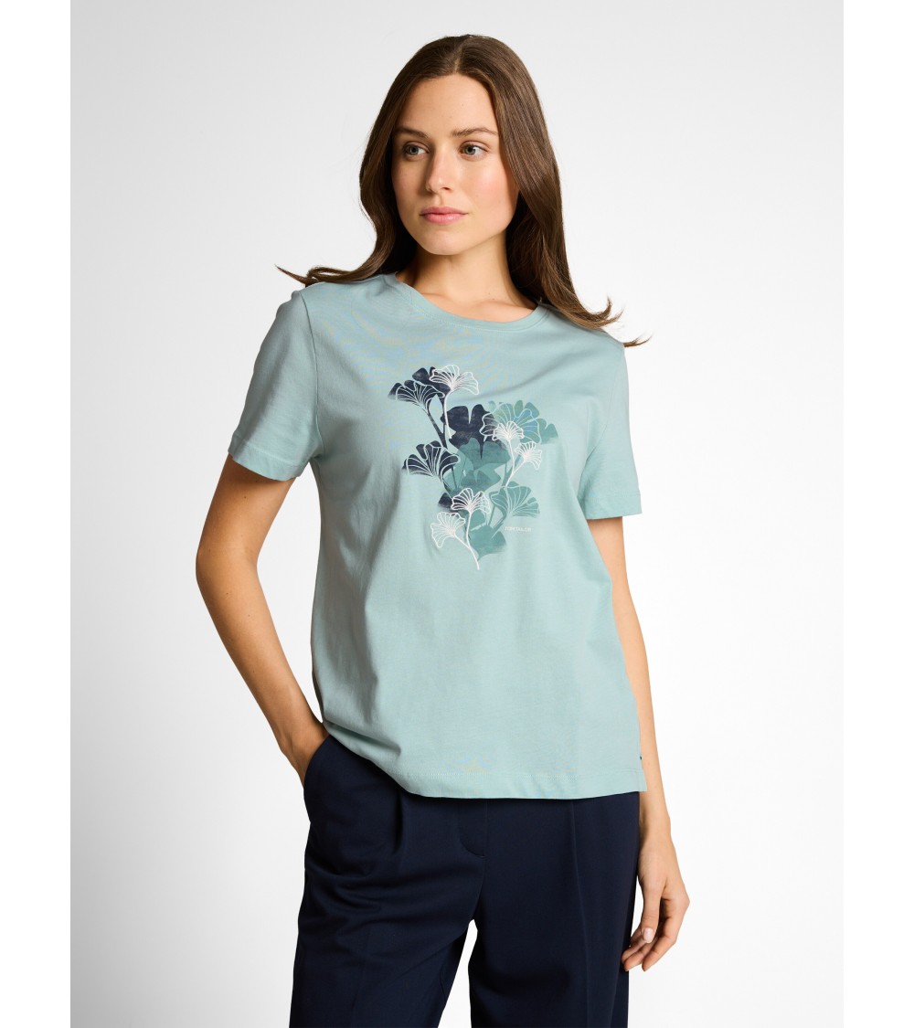 CAMISETA CON PRINT Y BORDADO TOM TAILOR