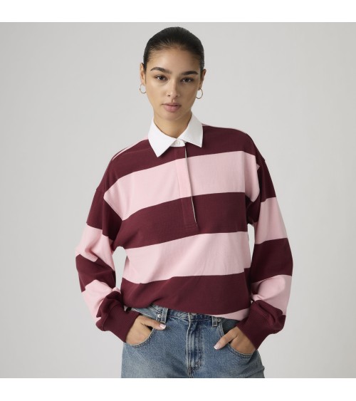 POLO RUGBY GRANATE Y ROSA DE LEVI´S