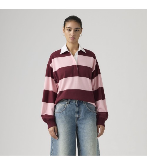 POLO RUGBY GRANATE Y ROSA DE LEVI´S