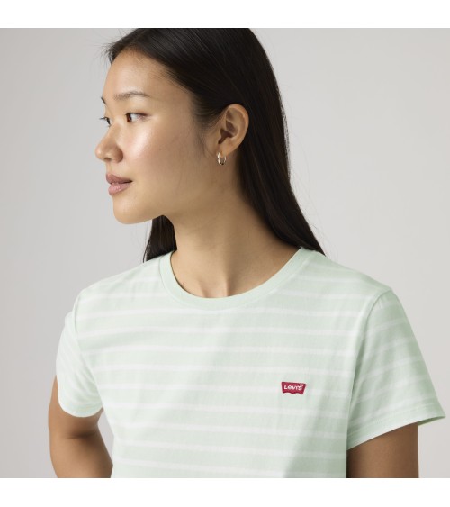 CAMISETA PERFECT TEE VERDE AGUA Y BLANCA LEVI´S