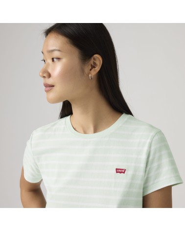 CAMISETA PERFECT TEE VERDE AGUA Y BLANCA LEVI´S