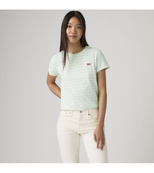 CAMISETA PERFECT TEE VERDE AGUA Y BLANCA LEVI´S