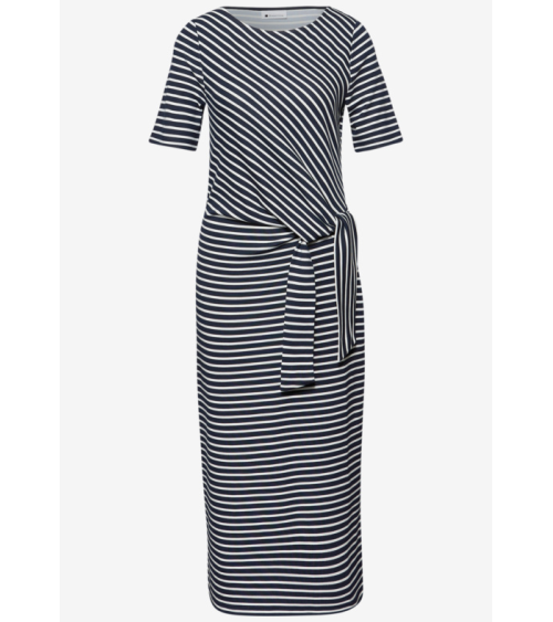 VESTIDO MIDI DE RAYAS CON NUDO STREET ONE