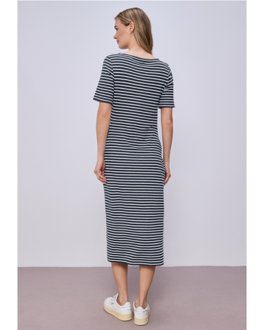 VESTIDO MIDI DE RAYAS CON NUDO STREET ONE
