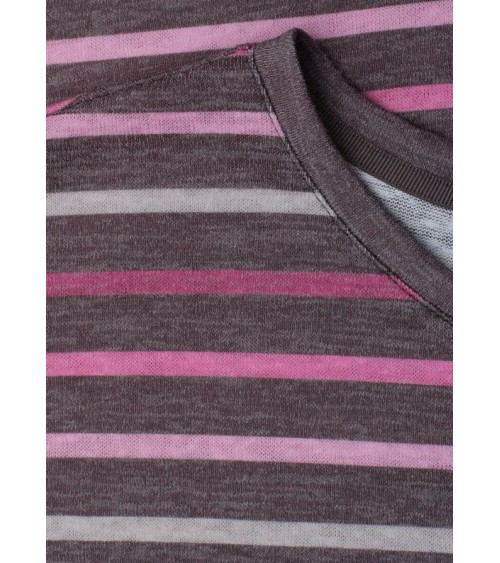 CAMISETA MARRÓN RAYAS ROSAS STREET ONE