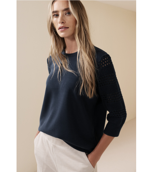 CAMISETA CON MANGAS DE PUNTO CALADO STREET ONE