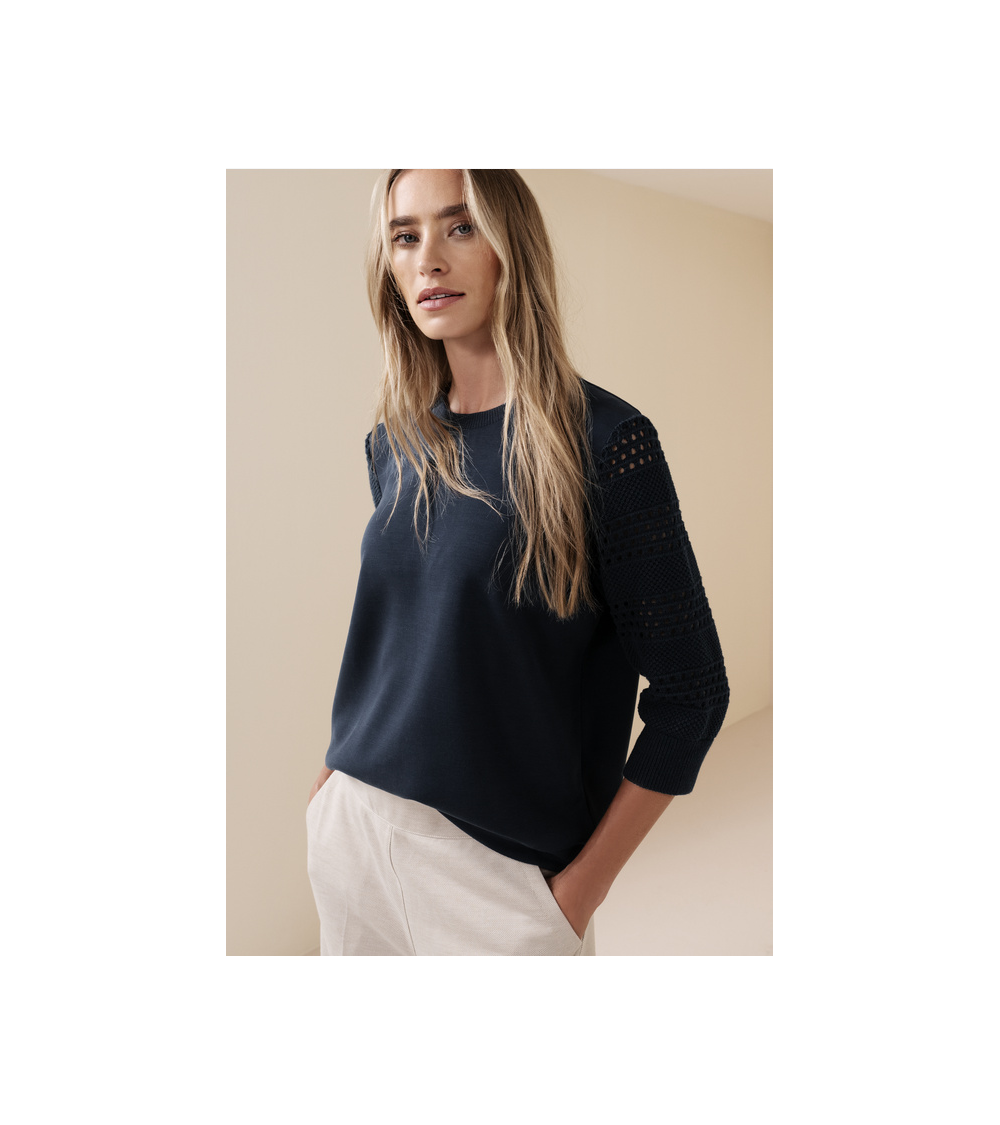 CAMISETA CON MANGAS DE PUNTO CALADO STREET ONE