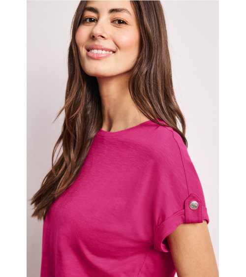 CAMISETA BÁSICA CON BOTÓN EN MANGA STREET ONE