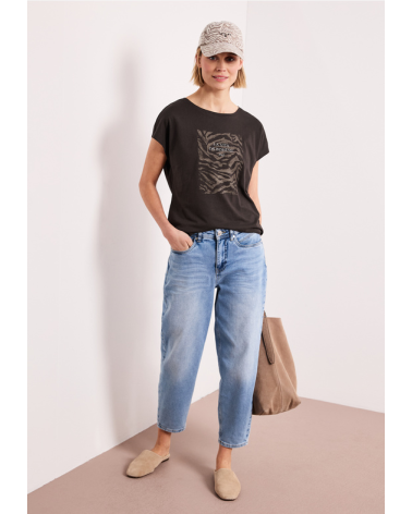 CAMISETA CON PRINT EN MARRÓN CHOCOLATE STREET ONE