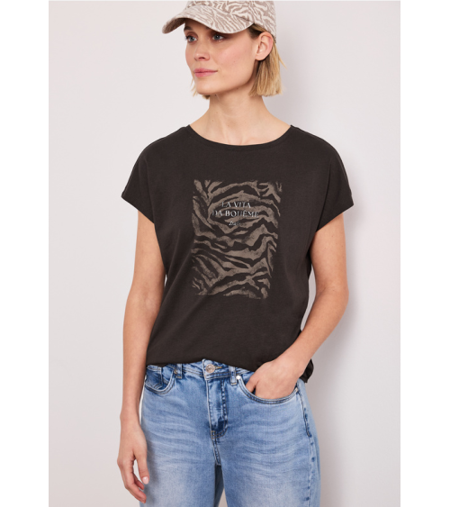 CAMISETA CON PRINT EN MARRÓN CHOCOLATE STREET ONE