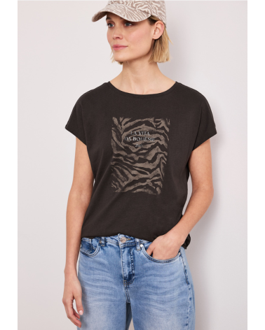 CAMISETA CON PRINT EN MARRÓN CHOCOLATE STREET ONE