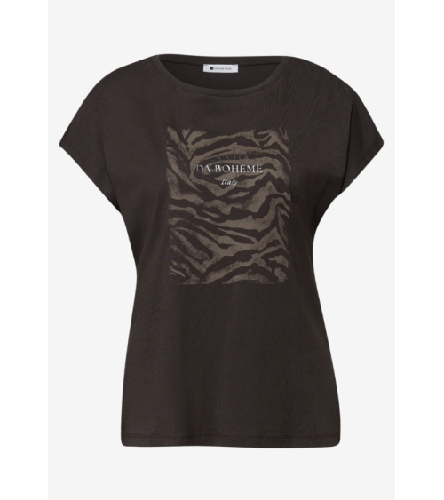 CAMISETA CON PRINT EN MARRÓN CHOCOLATE STREET ONE