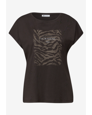 CAMISETA CON PRINT EN MARRÓN CHOCOLATE STREET ONE