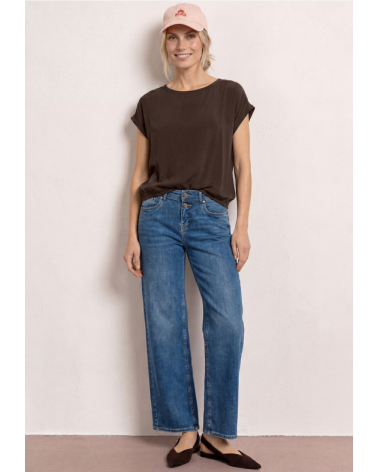BLUSA LISA MARRÓN CHOCOLATE STREET ONE