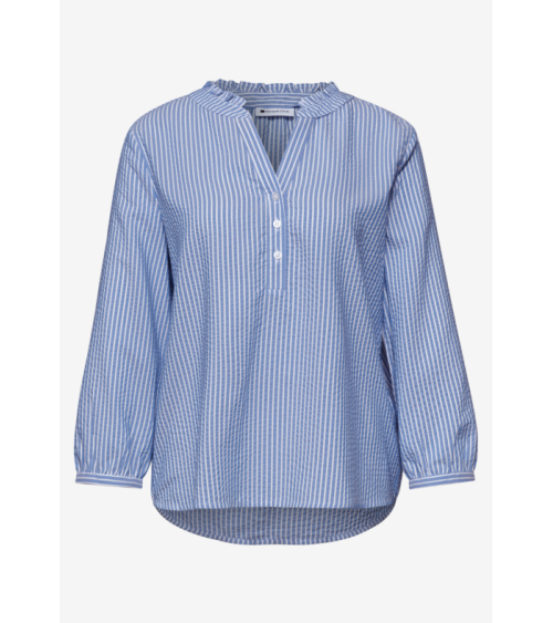 BLUSA RAYAS CON VOLANTE EN EL CUELLO STREET ONE