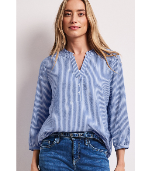 BLUSA RAYAS CON VOLANTE EN EL CUELLO STREET ONE