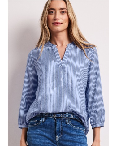 BLUSA RAYAS CON VOLANTE EN EL CUELLO STREET ONE