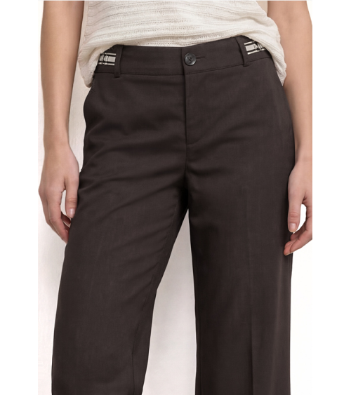PANTALÓN CHINO ANCHO MARRÓN CHOCOLATE STREET ONE