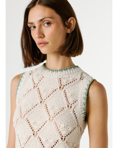 CHALECO KAIRA DE PUNTO CALADO PEPE JEANS