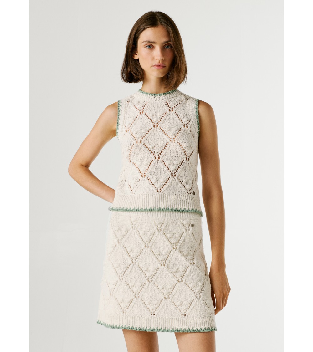 CHALECO KAIRA DE PUNTO CALADO PEPE JEANS