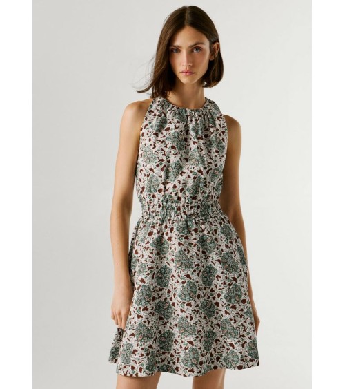 VESTIDO CORA ESTAMPADO EN MEZCLA DE LINO PEPE JEANS