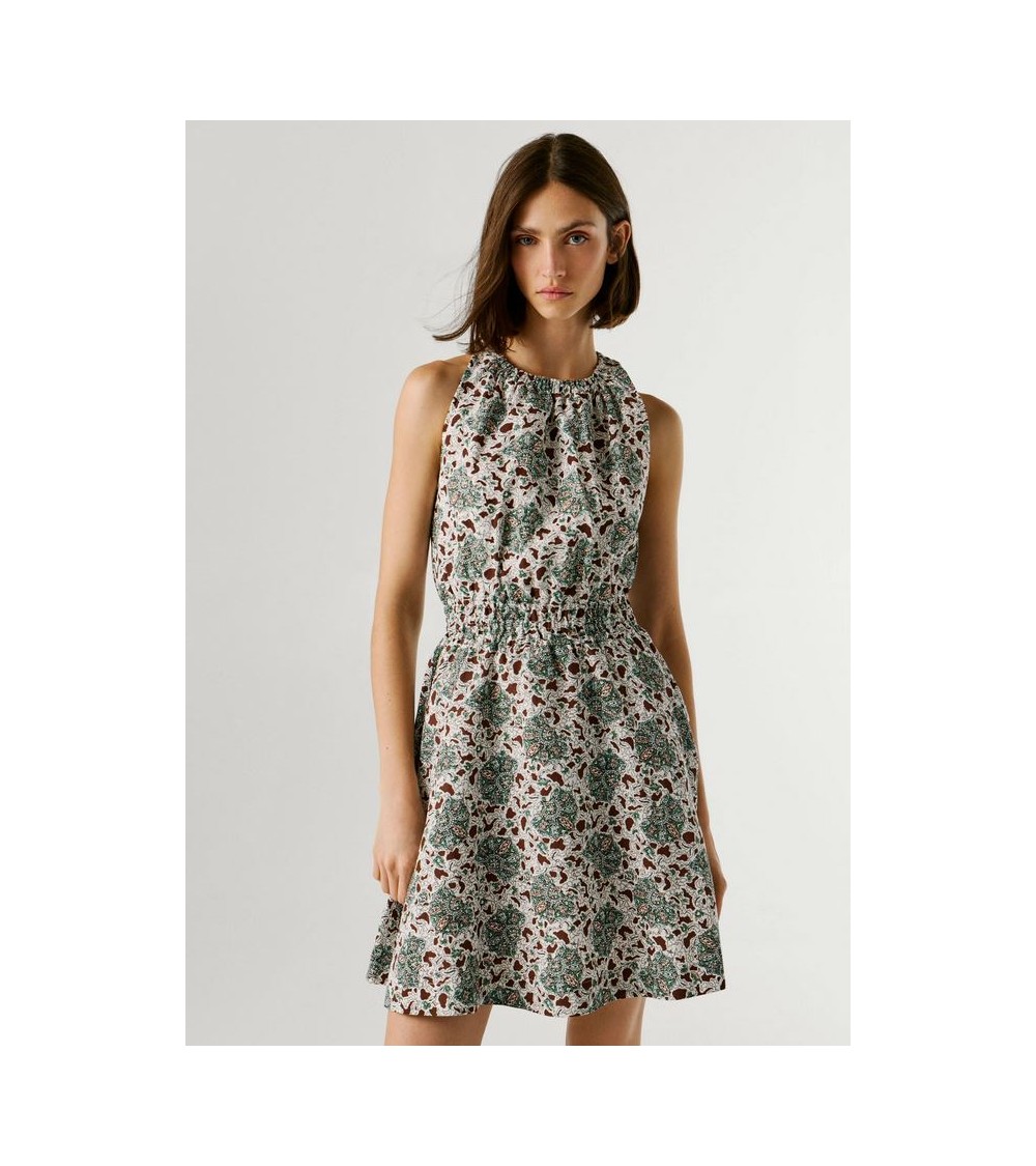VESTIDO CORA ESTAMPADO EN MEZCLA DE LINO PEPE JEANS