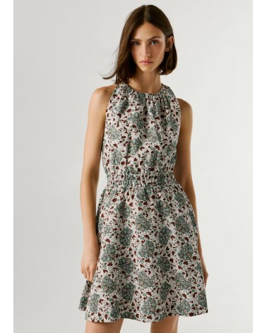 VESTIDO CORA ESTAMPADO EN MEZCLA DE LINO PEPE JEANS