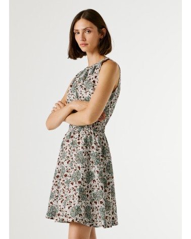VESTIDO CORA ESTAMPADO EN MEZCLA DE LINO PEPE JEANS