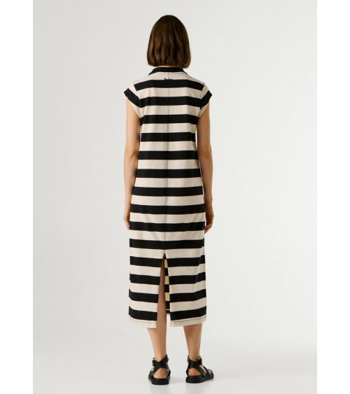 VESTIDO LILA MIDI DE RAYAS PEPE JEANS