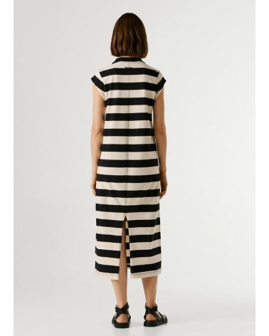 VESTIDO LILA MIDI DE RAYAS PEPE JEANS