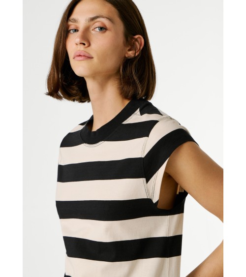 VESTIDO LILA MIDI DE RAYAS PEPE JEANS