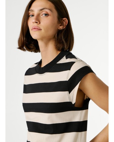 VESTIDO LILA MIDI DE RAYAS PEPE JEANS