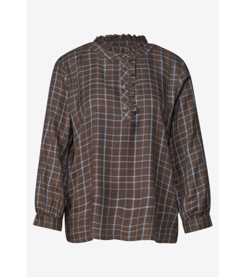 BLUSA DE CUADROS CUELLO MAO STREET ONE