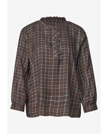 BLUSA DE CUADROS CUELLO MAO STREET ONE