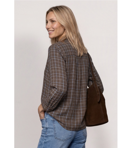 BLUSA DE CUADROS CUELLO MAO STREET ONE