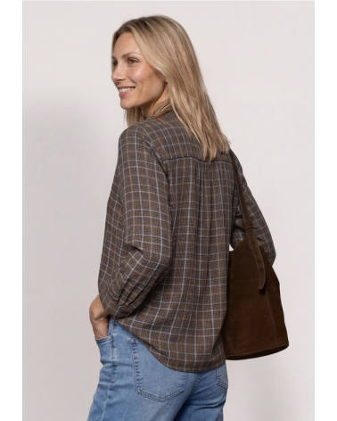 BLUSA DE CUADROS CUELLO MAO STREET ONE