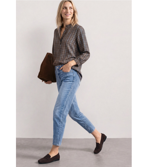 BLUSA DE CUADROS CUELLO MAO STREET ONE