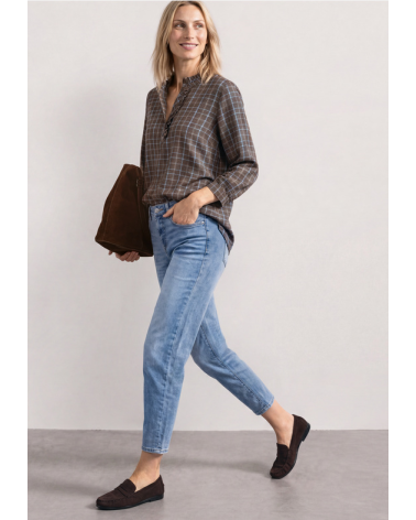 BLUSA DE CUADROS CUELLO MAO STREET ONE