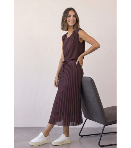 FALDA MIDI PLISADA STREET ONE