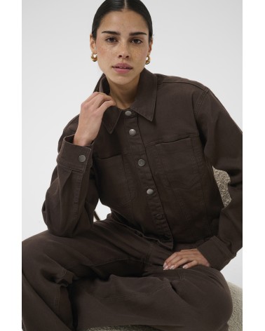 CAZADORA SOBRECAMISA DENIM MARRÓN KAFFE