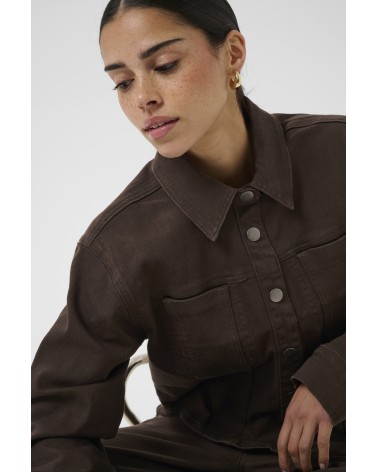 CAZADORA SOBRECAMISA DENIM MARRÓN KAFFE