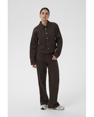 CAZADORA SOBRECAMISA DENIM MARRÓN KAFFE
