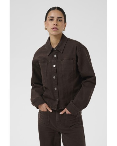 CAZADORA SOBRECAMISA DENIM MARRÓN KAFFE