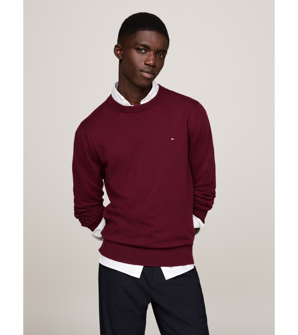 JERSEY DE ALGODÓN PIMA Y CASHMERE DE CUELLO REDONDO TOMMY HILFIGER