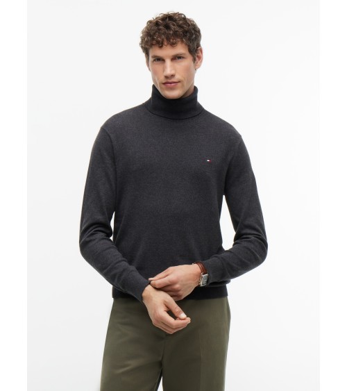 JERSEY DE ALGODÓN PIMA Y CASHMERE DE CUELLO VUELTO TOMMY HILFIGER