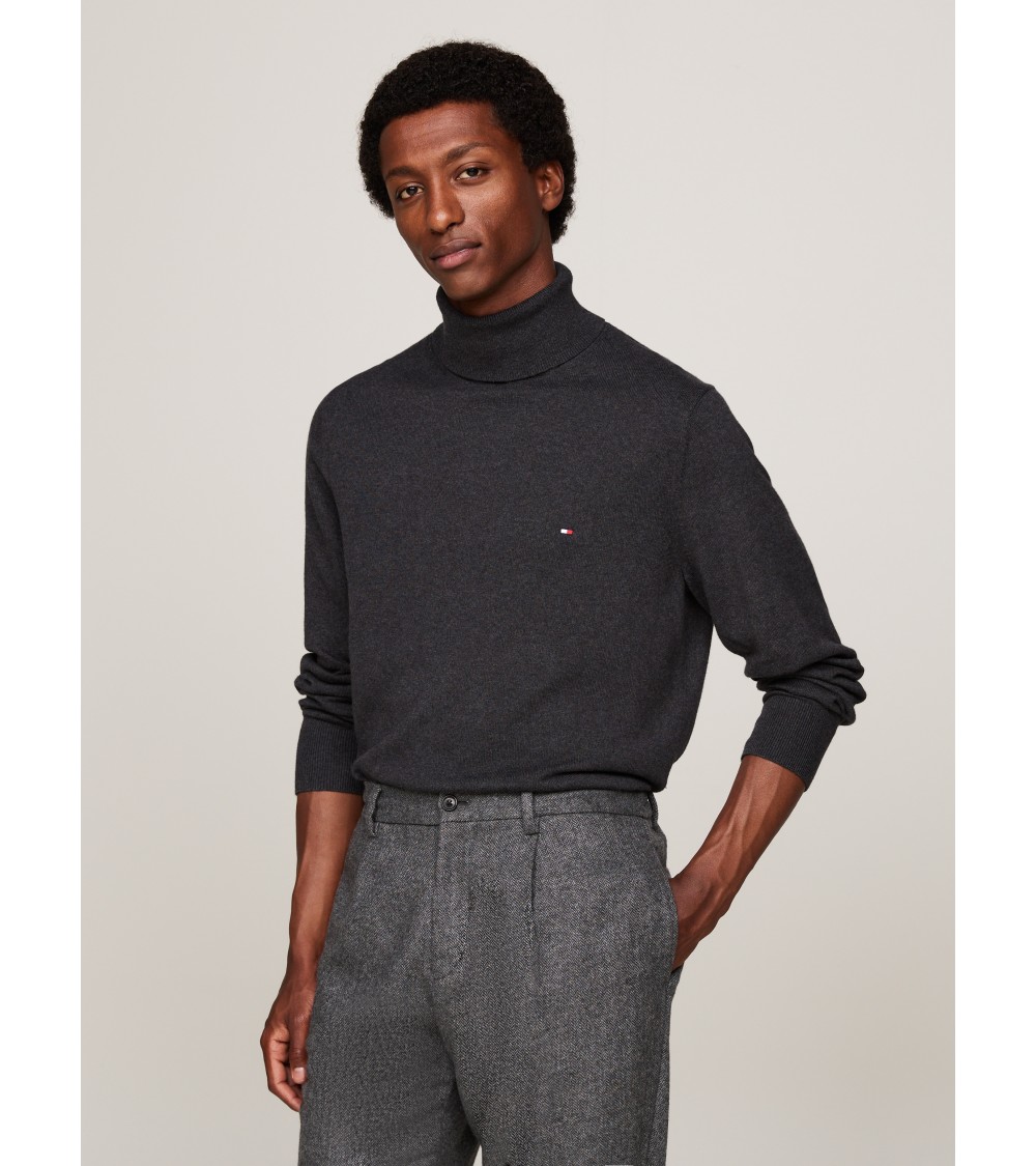 JERSEY DE ALGODÓN PIMA Y CASHMERE DE CUELLO VUELTO TOMMY HILFIGER